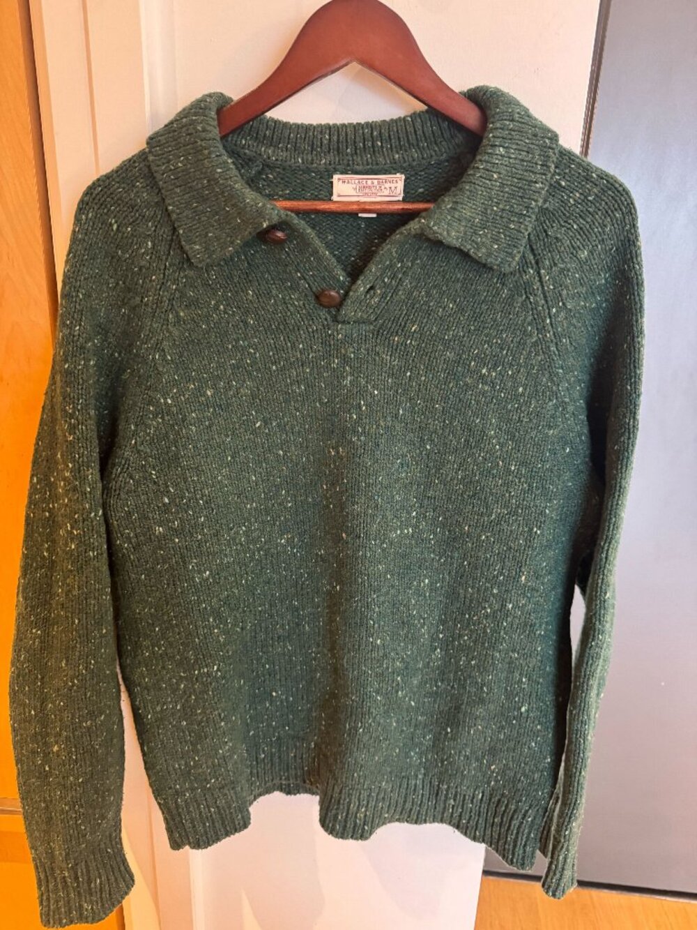Wallace & Barnes merino wool Donegal collared sweater - Picture 2 of 4
